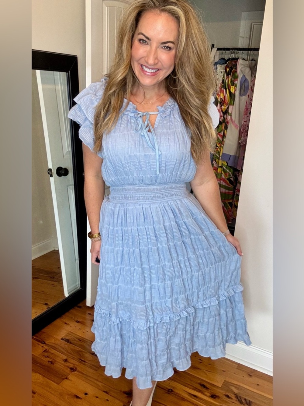 Light Blue Ruffled Midi Dress - Classic Women's Summer Dress
NEW with tags-